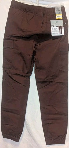 Hurley Durable Easy Pull On Relaxed Fit Multi Pocket Cargo Jogger M Chestnut