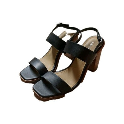 Lisa Vicky Oasis Slingback Sandal Ankle Strap Black Heels Size 7 M