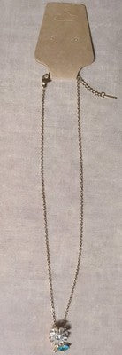 Beautiful Spring Daisy Pendant Clear Jeweled Gold Plated Stainless Steel