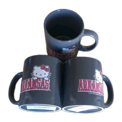 2013 Hello Kitty University Of Arkansas Coffee Mugs - Set Of 3 BRAND NEW