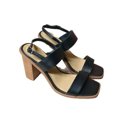 Lisa Vicky Oasis Slingback Sandal Ankle Strap Black Heels Size 7 M