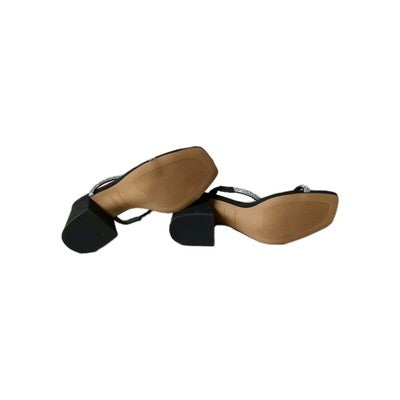 Women Formal Sandals Mood-V Straps Block Heel Slip On Black Size 7 M