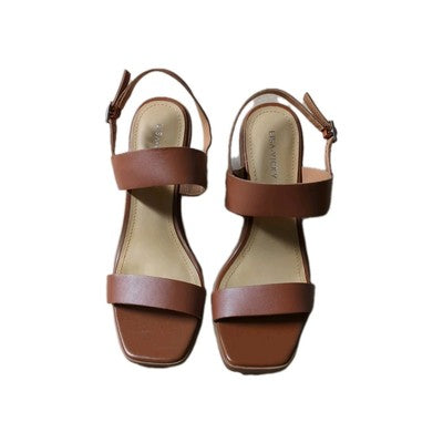 Lisa Vicky Oasis Slingback Sandal Ankle Strap Chestnut Heels Size 8.5 M