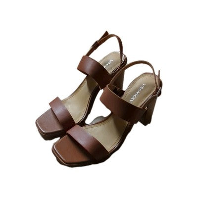 Lisa Vicky Oasis Slingback Sandal Ankle Strap Chestnut Heels Size 8.5 M