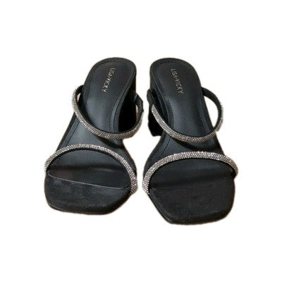 Women Formal Sandals Mood-V Straps Block Heel Slip On Black Size 7 M